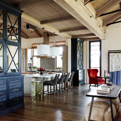 Example of a transitional open concept kitchen design in San Francisco