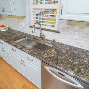 Saturnia Granite Leathered in a Eclectic Modern Kitchen