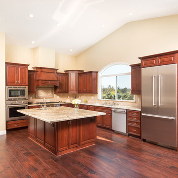 Scripps Ranch Traditional Kitchen Remodel Featuring Large Island Seating