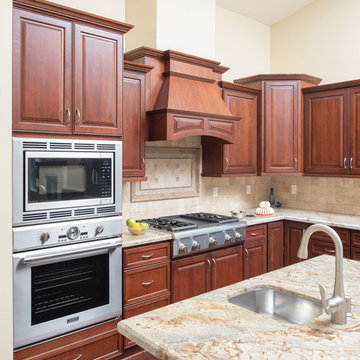 Scripps Ranch Kitchen Expansion with Sienna Bordeaux Granite Tops and bar island