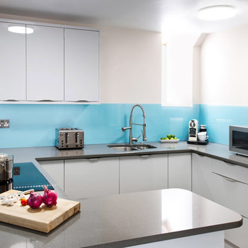 Sea blue  inspired compact kitchen
