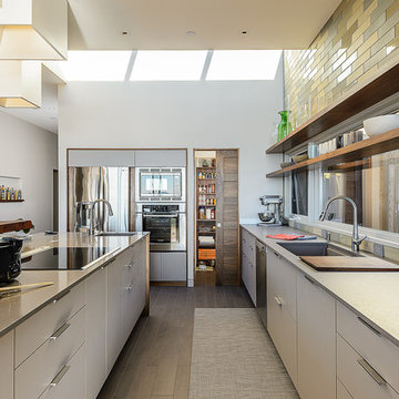 Oven And Refrigerator Wall With Pantry Houzz