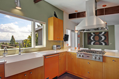 Kitchen - 1960s kitchen idea in Seattle