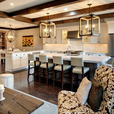 Open concept kitchen - rustic open concept kitchen idea in Philadelphia
