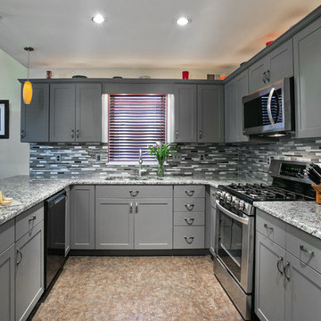 Shake it up with Gray Shaker style and Granite Countertops