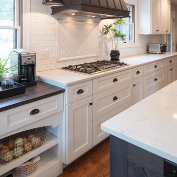 Shaker Cabinets with a 3" Rail in White and Gray (Daniels)