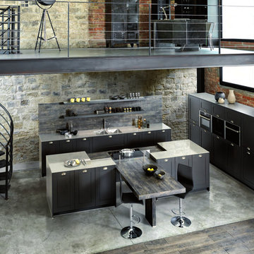 Shaker Style Dark Grey Kitchen in contemporary style