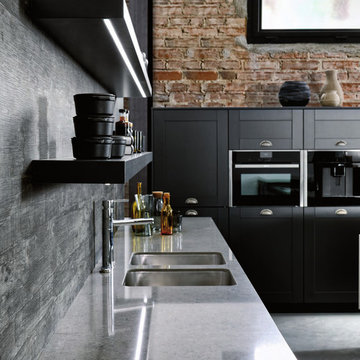 Shaker Style Dark Grey Kitchen in contemporary style