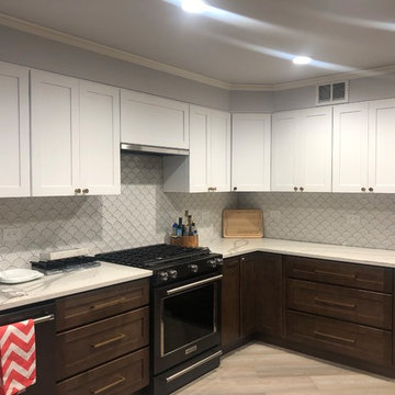 Shaker White and Chocolate Two Toned Kitchen