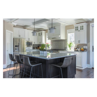 Shaker White Transitional Kitchen and Bathroom in Brighton, MI ...