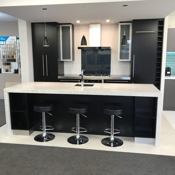 Showroom kitchen with island bench