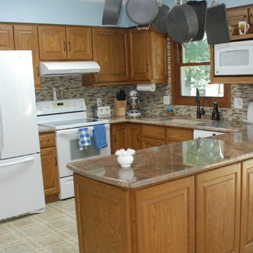 Sideboard, New cabinet doors, and new granite counters