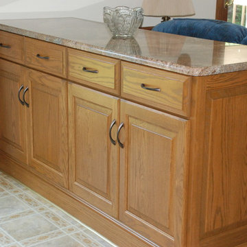 Sideboard, new cabinet doors, and new granite counters