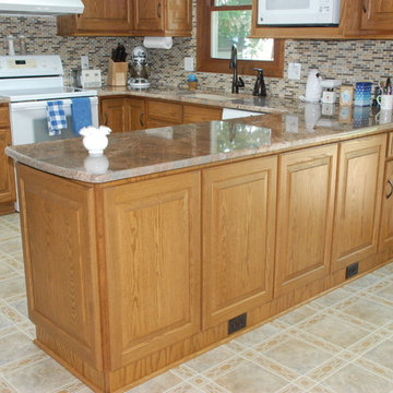 Sideboard, New cabinet doors, and new granite counters
