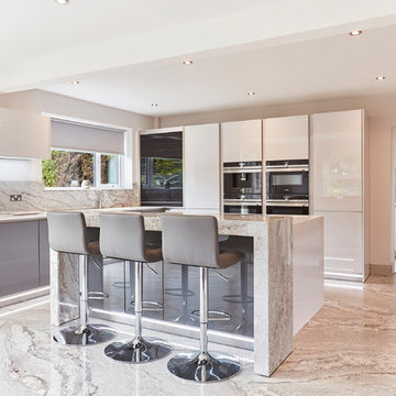 Silk Grey & Classic Grey handle-less kitchen