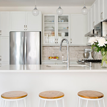 Simple white kitchen for a busy family of four