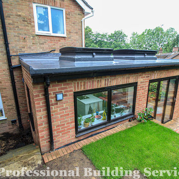 Single storey extension with open plan kitchen and sedum roof