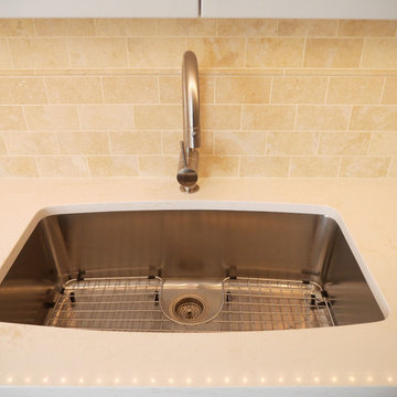 Sink & Faucet, Limestone Subway Style Backsplash