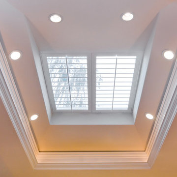 Skylight with Plantation Shutters over Kitchen Island