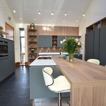 Slate Grey and Elm Kitchen