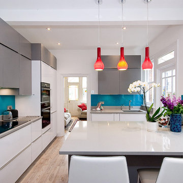 Sleek Kitchen with Pops of Colour