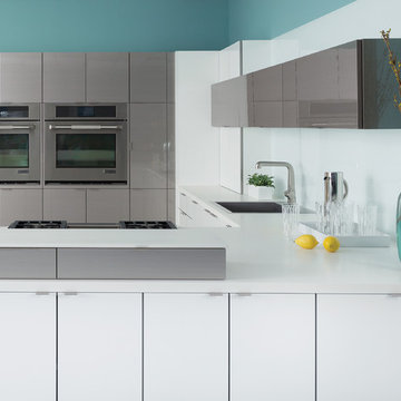 Sleek White and Stainless Steel Kitchen of the Future from Dura Supreme Cabinetr
