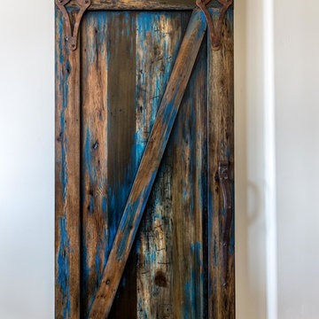 Sliding Barn Door - Blue Stained "Z" Sliding Pantry Door