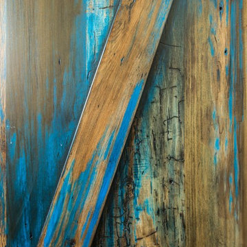 Sliding Barn Door - Blue Stained "Z" Sliding Pantry Door