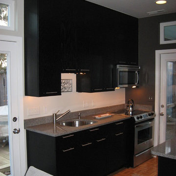 Small Black Modern Kitchen