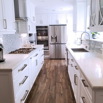 Small galley kitchen reconfiguration in Los Angeles