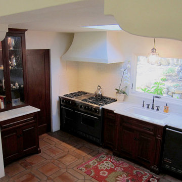 Small Spanish Style Kitchen in Santa Barbara home