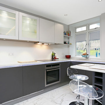 Small two tone kitchen