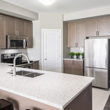 Smoky Grey Hardwood Floor- Kitchen