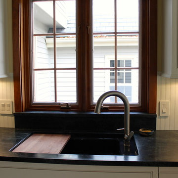 Soapstone Kitchen Sink Backsplash and Sill
