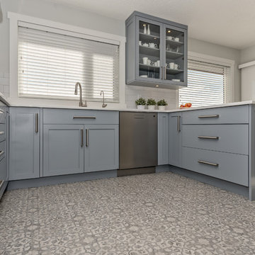 Soft Blue-Gray Kitchen