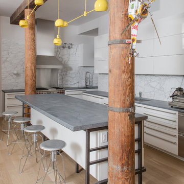 SoHo NYC Loft Kitchen With Virginia Alberene Soapstone