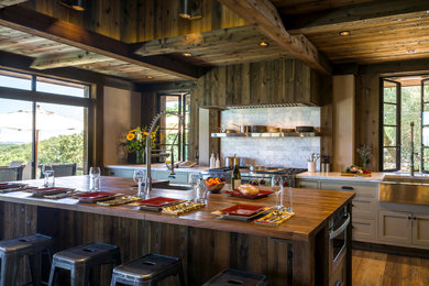 Inspiration for a mid-sized rustic kitchen remodel in San Francisco