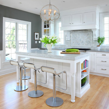 Soothing White and Gray Kitchen Remodel