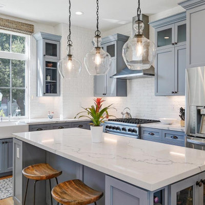 Mid-sized transitional light wood floor kitchen photo in San Francisco