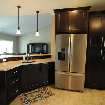 Spacious Transitional Kitchen with Dark Cabinetry