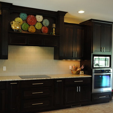 Spacious Transitional Kitchen with Dark Cabinetry