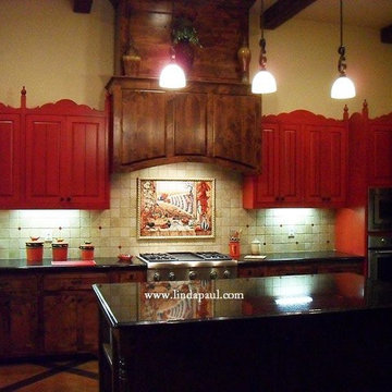 Spanish Revival Kitchen and Backsplash Mural