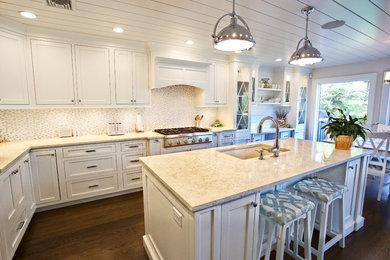 Kitchen photo in New York with quartz countertops