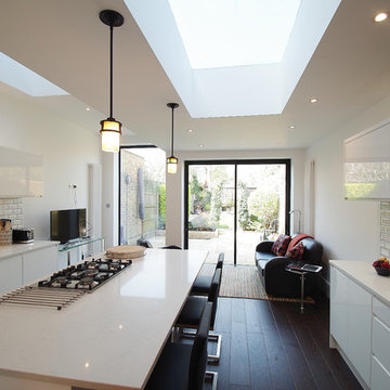 split level ceiling and rooflights - maximises natural light