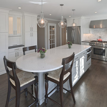 Spring City -- White Kitchen Renovation with Rounded Custom Island