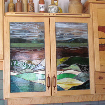 Stained glass cupboard door