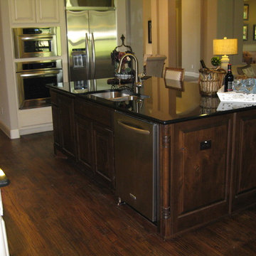 Stained knotty alder island Burrows Cabinets
