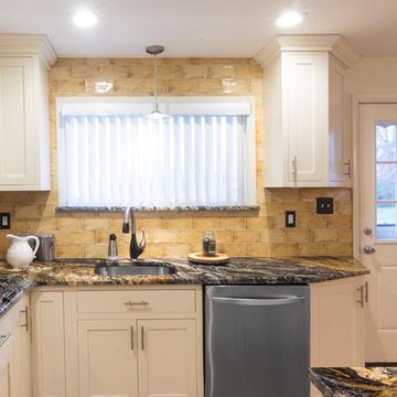 Stainless Appliances in Golden Kitchen in Newtown Square PA