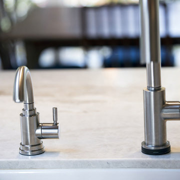 Stainless Steel Faucets in Kitchen Island Sink