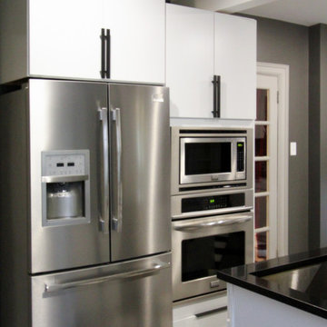 Stainless Steel Fridge and Oven Microwave Combo
